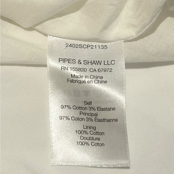 Veronica Beard Saude Cotton Poplin Long Roll Sleeve Gold Button Popover MiniDres - Picture 6 of 6